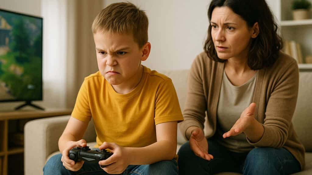 symptome von zu viel fernsehen bzw. zu viel bildschirmzeit bei kindern - kind aggressiv durch zocken