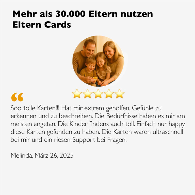 Eltern Feedback zu Eltern Cards Gefühle – Unterstützung beim Verstehen von Gefühlen bei Kindern