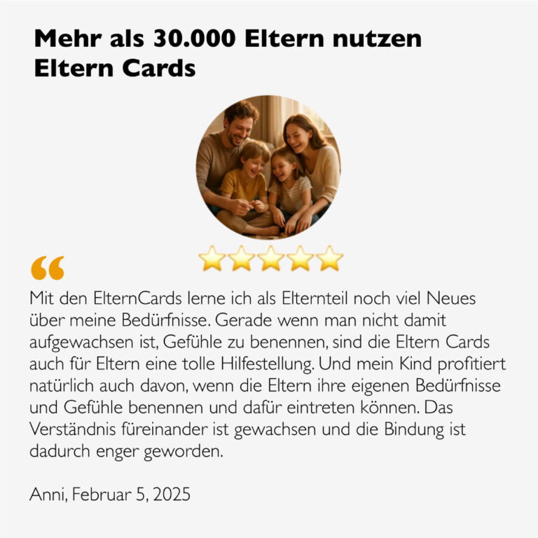 Eltern Cards Bedürfnisse – Eltern lernen Bedürfnisse von Kindern zu erkennen
