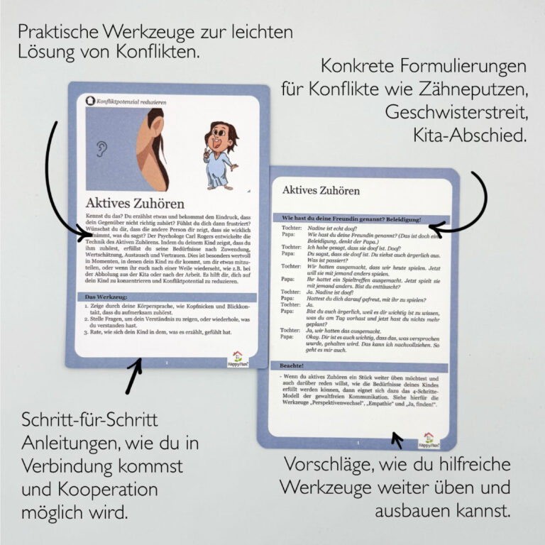 Eltern Cards Beispiel – Aktives Zuhören als Werkzeug, um Konflikte mit Kindern zu lösen