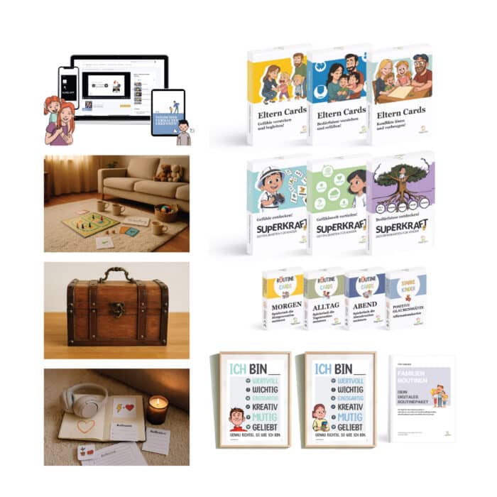 Familienprodukte Bundle mit Karten, Kursen und Vorlagen für den Familienalltag